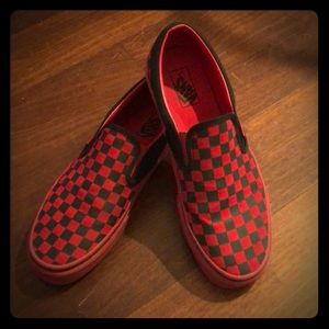 Vans Red & Blk checkerboard